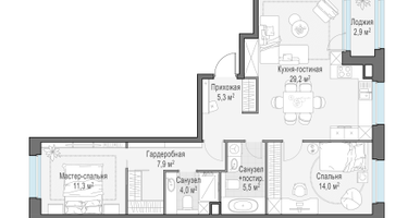3-к. квартира, 78 м²