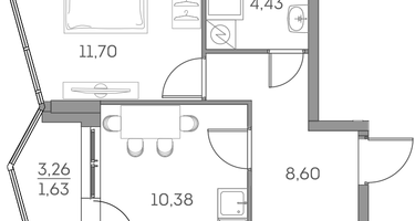 1-к. квартира, 36&nbsp;м²