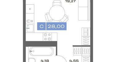 Студия, 27&nbsp;м²