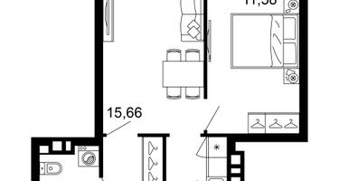 2-к. квартира, 43&nbsp;м²