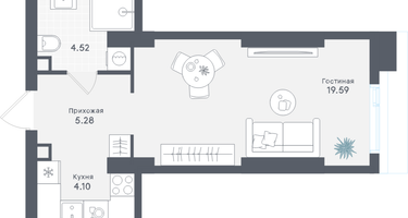 Студия, 33&nbsp;м²