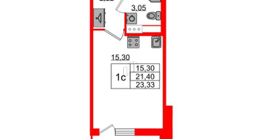 Студия, 21 м²