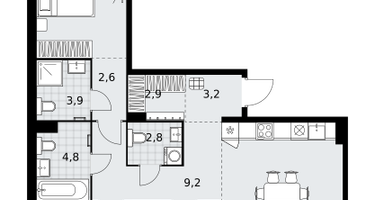 3-к. квартира, 97&nbsp;м²