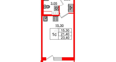 Студия, 21 м²