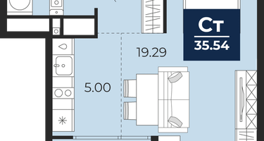 Студия, 35&nbsp;м²