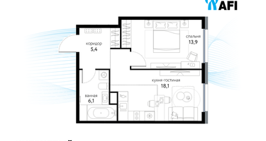 2-к. квартира, 42 м²