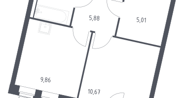1-к. квартира, 35&nbsp;м²