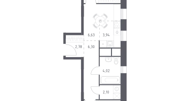 Студия, 46&nbsp;м²