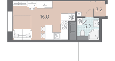 Студия, 22&nbsp;м²