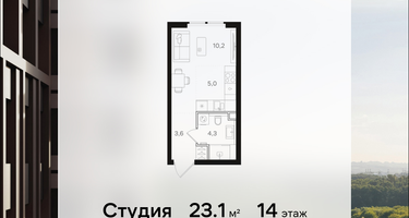 Студия, 23&nbsp;м²