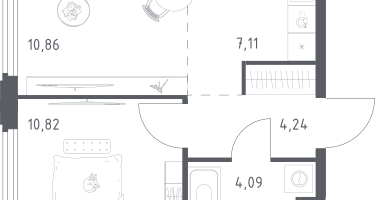 Студия, 37&nbsp;м²