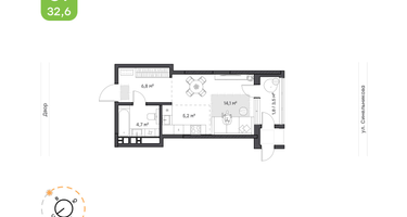 Студия, 32&nbsp;м²