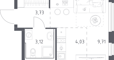Студия, 20&nbsp;м²