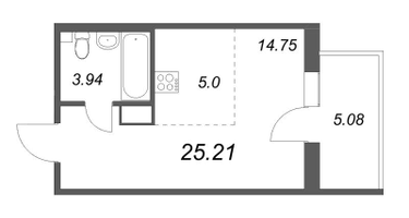Студия, 25&nbsp;м²