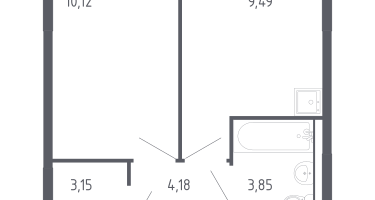 1-к. квартира, 31&nbsp;м²