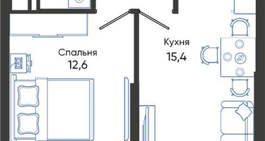 1-к. квартира, 37&nbsp;м²