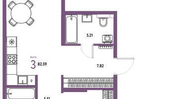 3-к. квартира, 82&nbsp;м²
