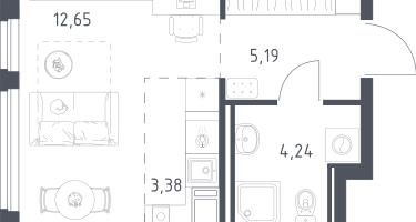 Студия, 25&nbsp;м²