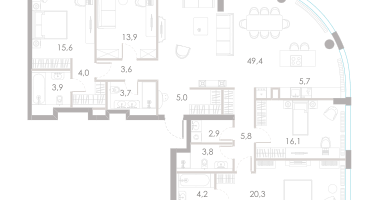 5-к. квартира, 157&nbsp;м²