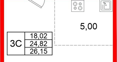Студия, 24 м²