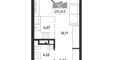 Студия, 28&nbsp;м²