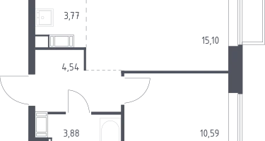 Студия, 37&nbsp;м²