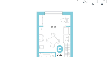 Студия, 21&nbsp;м²