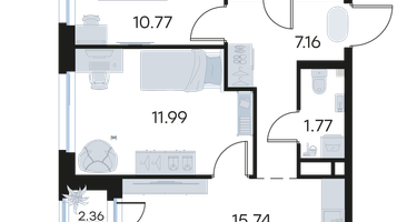 2-к. квартира, 52&nbsp;м²