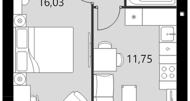 1-к. квартира, 35&nbsp;м²