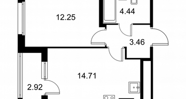 1-к. квартира, 36&nbsp;м²