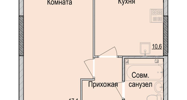 1-к. квартира, 35&nbsp;м²