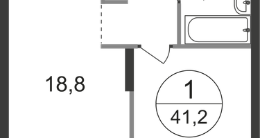 1-к. квартира, 41&nbsp;м²