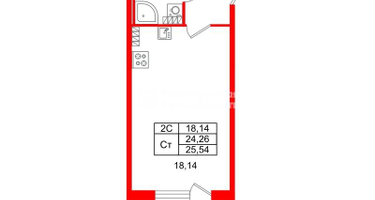 Студия, 24&nbsp;м²