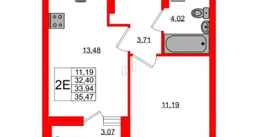 1-к. квартира, 33&nbsp;м²