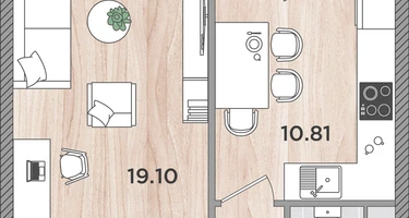 1-к. квартира, 40&nbsp;м²