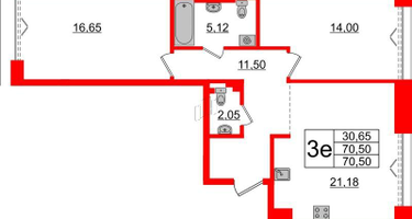 2-к. квартира, 70&nbsp;м²