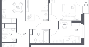 3-к. квартира, 72&nbsp;м²
