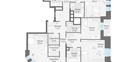 1-к. квартира, 329&nbsp;м²