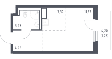 Студия, 23&nbsp;м²