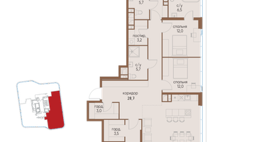 4-к. квартира, 152&nbsp;м²