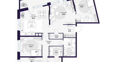4-к. квартира, 138&nbsp;м²