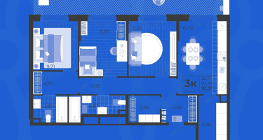 3-к. квартира, 82&nbsp;м²