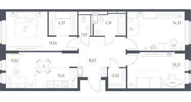 Студия, 79&nbsp;м²