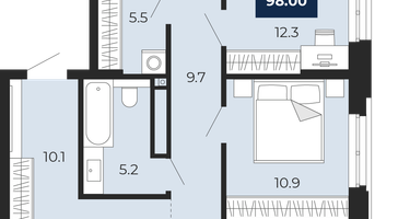 3-к. квартира, 93&nbsp;м²