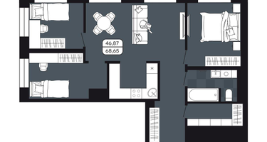 Студия, 68&nbsp;м²