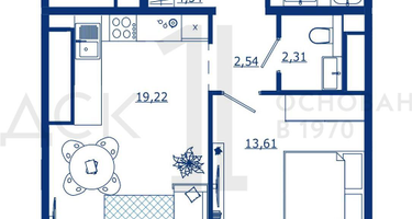 1-к. квартира, 45&nbsp;м²