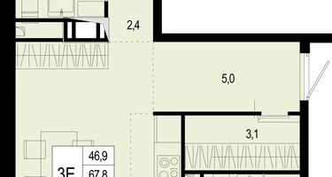 3-к. квартира, 67 м²