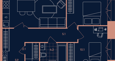 3-к. квартира, 54&nbsp;м²