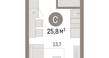 Студия, 25&nbsp;м²