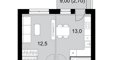 1-к. квартира, 39 м²